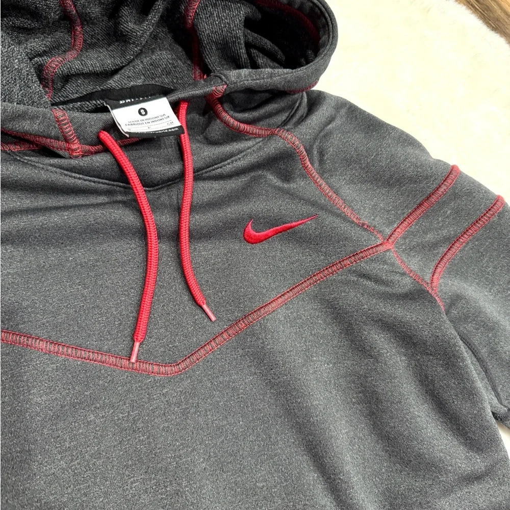 Nike Charcoal Hoodie with Red Highlights